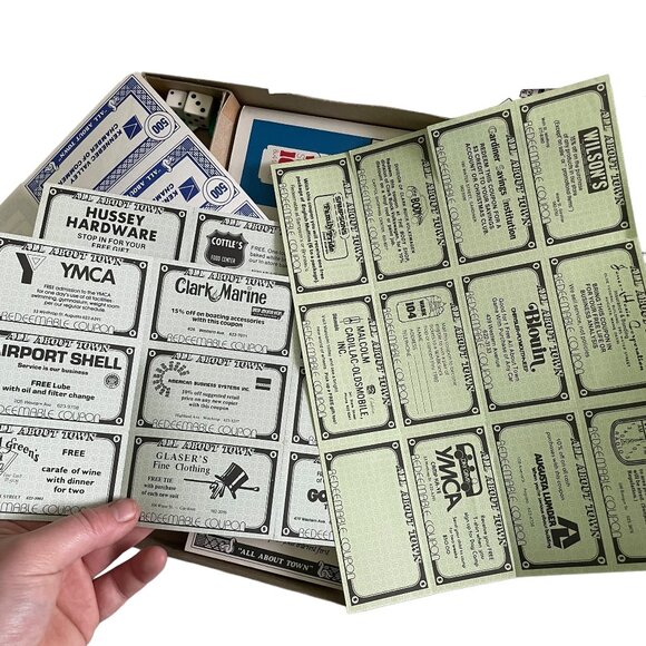 Vintage 1979 All About Town Board Game Kennebec Valley Maine Augusta Belgrade ++ - Picture 10 of 11